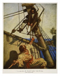 "One more step, Mr. Hands  and I'll blow your brains out", Illustration from 'Treasure Island Giclee Print by Newell Convers Wyeth