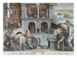 A Water Mill, plate 11 from 'Nova Reperta' reproduction procédé giclée par Jan van der Straet