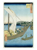 Kuwana Landscape, from '53 Famous Views' Lámina giclée por Ando Hiroshige