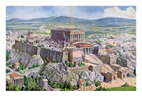The Acropolis in Athens in Ancient Greece, 1914 Giclee Print by G. Rehlender