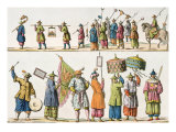 Principal Attendants of Chinese Emperor's Procession, Illustration Giclee Print by Gaetano Zancon