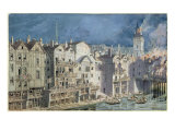Fire at the Pont aux Meuniers in 1621 Giclee Print by Theodor Josef Hubert Hoffbauer