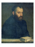 Portrait of a man with a book Giclee Print by Giovanni Battista Moroni
