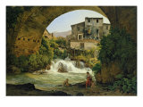 Under the Arch of a Bridge in Italy, 1822 Giclee Print by Joseph Rebell