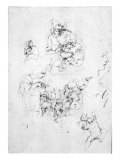 Studies for a Madonna with a cat, c.1478-80 Giclee Print by Leonardo da Vinci 