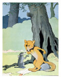 Grimbeau the Badger and Renard the Fox, Illustration from 'Le Roman de Renard', c.1900 Lámina giclée por Benjamin Rabier