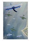 Seaplanes, 1933 Giclee Print by Boris Ivanovich Tsvetkov