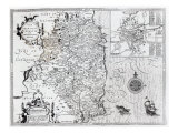 The County of Leinster with the City of Dublin Described, engraved by Jodocus Hondius Giclee Print by John Speed