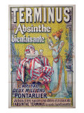 Poster advertising 'Terminus' absinthe, starring Sarah Bernhardt and Constant Coquelin reproduction procédé giclée par Francisco Tamagno