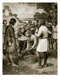 Paying Rent in Saxon Times, Illustration from 'Hutchinson's Story of the British Nation', C.1920 Giclee Print by Ernest Prater