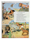 The Ageing Lion, from the 'Fables' by Jean de la Fontaine reproduction procédé giclée par Benjamin Rabier