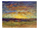Landscape with Setting Sun Giclee Print by Auguste Francois Ravier