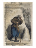 Beggar, after Jacques Callot reproduction procédé giclée par Albert Charles August Racinet