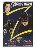 The Mark of Zorro, Swedish Movie Poster, 1940 Lámina giclée The Mark of Zorro, Swedish Movie Poster, 1940 Lámina giclée