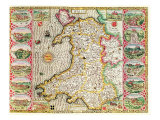 Wales, engraved by Jodocus Hondius Giclee Print by John Speed