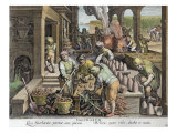 A Sugar Mill and the Production of Sugar Loaves, plate 14 from 'Nova Reperta' reproduction procédé giclée par Jan van der Straet