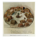 Indian Village of Pomeiooc Giclee Print by John White