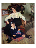 Portrait of Marie Coca and her Daughter, 1913 reproduction procédé giclée par Marie Clementine Valadon