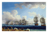 The Battle of Chesma on the 5th July 1770 reproduction procédé giclée par Jacob-Philippe Hackert