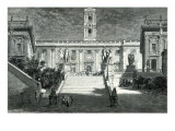 Facade of the Senatorial Palace, Rome Giclee Print by Emile Theodore Therond