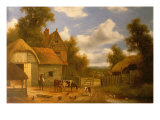 Farmyard Scene Giclée-Druck von Charles Vickers
