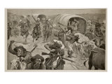 Capture of Boer Convoy by General French's Troops Near Kimberley Giclee Print by Stanley L. Wood