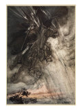 Raging, Wotan Rides to the Rock!, frontispiece from 'The Rhinegold and the Valkyrie' Giclee Print by Arthur Rackham