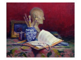 Still Life with Head of Voltaire Giclee Print by Jules Ernest Renoux
