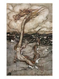 A Young Girl Riding a Sea Serpent, 1904 Giclee Print by Arthur Rackham