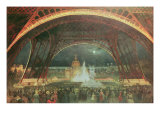 Celebration on Night of Exposition Universelle in 1889 on Esplanade of Champs de Mars Giclée-Druck von Francois Geoffroy Roux