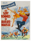 Seven Brides for Seven Brothers, French Movie Poster, 1954 Impressão giclée Seven Brides for Seven Brothers, French Movie Poster, 1954 Impressão giclée