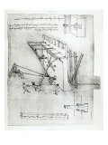 Mechanism for Repulsing Scaling Ladders, from the Codex Atlanticus, c.1480 reproduction procédé giclée par Leonardo da Vinci 