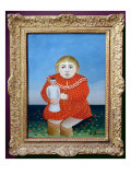 The Girl with a Doll, c.1892 or c.1904-05 reproduction procédé giclée par Henri J.F. Rousseau