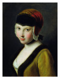 A Girl with a Black Mask Giclee Print by Pietro Antonio Rotari
