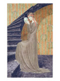 Young Woman in Aesthetic Style Dress Holding a Sphere, 1894 Giclee Print by Carlos Schwabe
