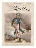 Time nearly up', Uncle Sam and Cuba, illustration for 'Puck Magazine', Oct. 1897 Giclee Print by Joseph Keppler