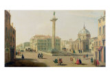 The Piazza Colonna, Rome Giclée-Druck von Gaspar van Wittel