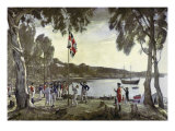 The Founding of Australia by Capt. Arthur Phillip, 26th January 1788 reproduction procédé giclée par Algernon Mayow Talmage