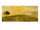 The Lake, Petworth: Sunset, Fighting Bucks, c.1829 Giclee Print by Joseph Mallord William Turner