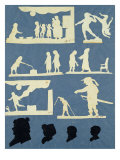 Various Scenes, David and Goliath and Four Profiles reproduction procédé giclée par Philipp Otto Runge