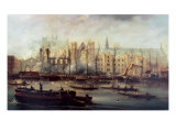 The Burning of the Houses of Parliament, 16th October 1834 reproduction procédé giclée par David Roberts