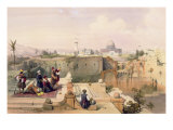 Mosque of Omar Showing the Site of Temple, from Volume I of 'The Holy Land' engraved by Louis Haghe reproduction procédé giclée par David Roberts