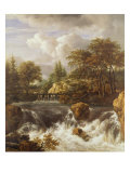 A Waterfall in a Rocky Landscape, c.1660-70 Giclee Print by Jacob Isaaksz Ruisdael