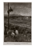 Boers Caught in the Act of Cutting the Telegraph Wires reproduction procédé giclée par Walter Stanley Paget
