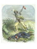 Indian Scalping the Dead Enemy, 1867 reproduction procédé giclée par Ange-Louis Janet