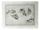 Study of Horsemen in Combat, 1503-4 Giclee Print by Leonardo da Vinci 