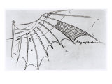 Detail of a Mechanical Wing, 1488-89 Giclee Print by Leonardo da Vinci 