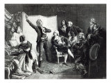 Rouget de L'Isle, Composer of the Marseillaise, singing it for the first time to his friends, from  Lámina giclée por Isidore Pils