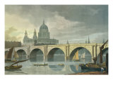 South West View of St Pauls Cathedral and Blackfriars Bridge, 1810 Giclee Print by George Fennel Robson