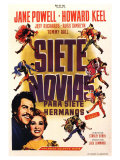 Seven Brides for Seven Brothers, Spanish Movie Poster, 1954 Lámina giclée